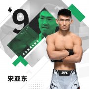 宋亚东荣登UFC官方排名第九位