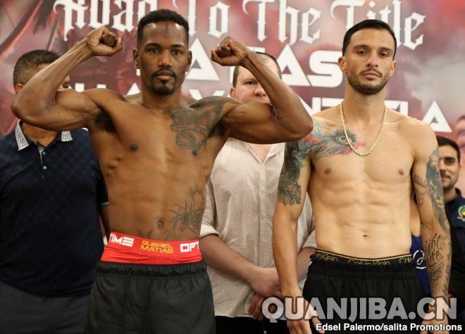 瓦伦祖埃拉、马蒂亚斯完成称重，即将展开周日的较量